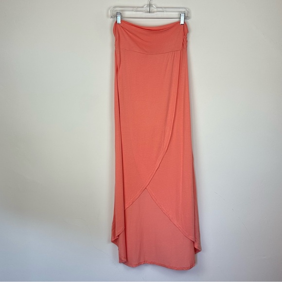 BILLABONG Womens Faux Wrap Pink Stretch Beach Boho Maxi Skirt Sz M - Picture 1 of 9